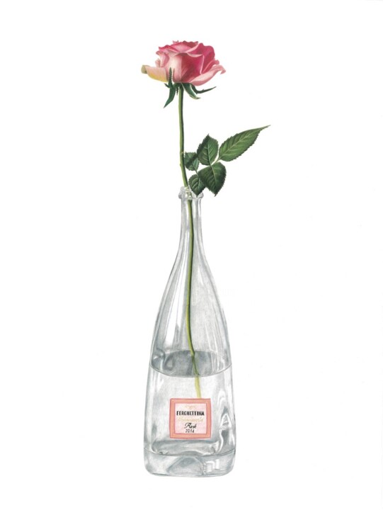 ROSA IN BOTTIGLIA 图画, 29.9x22.1 in