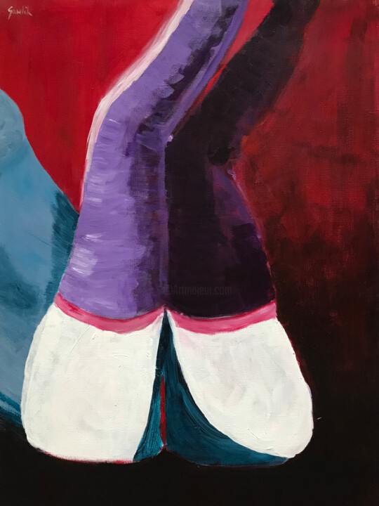 Pani w pończochach (Lady in stockings) 绘画, 31.5x23.6 in
