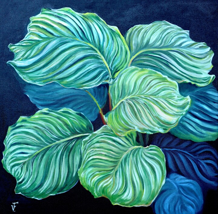 Pianta verde. 绘画, 23.6x23.6 in