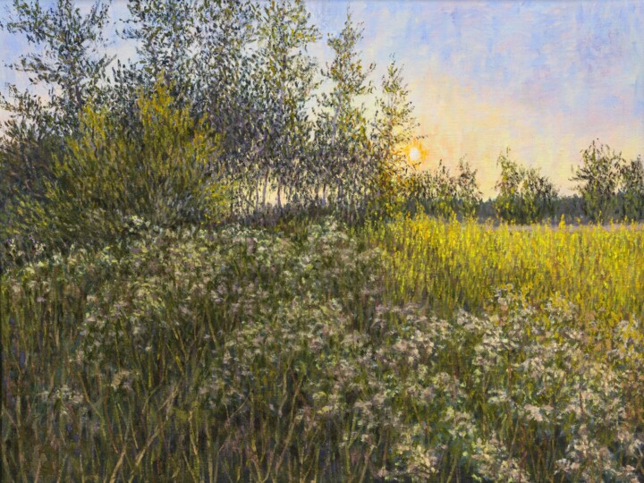 "Летние сумерки" başlıklı Tablo Елена Моисеенко (Беларусь) tarafından, Orijinal sanat, Petrol