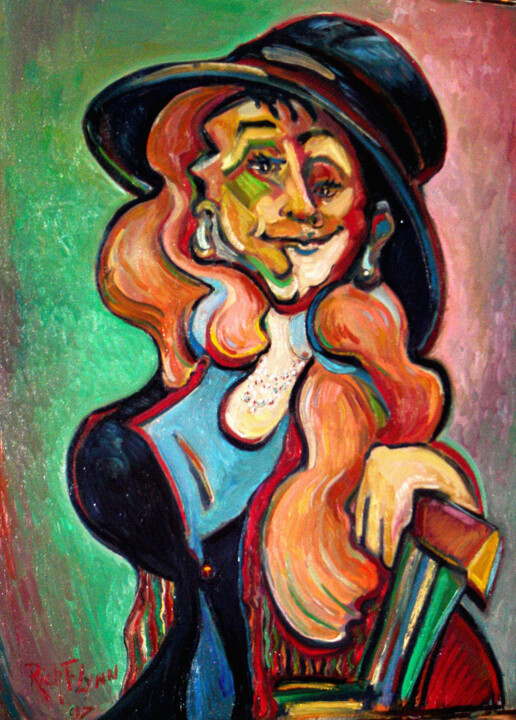 HAT LADY 绘画, 60x48 in