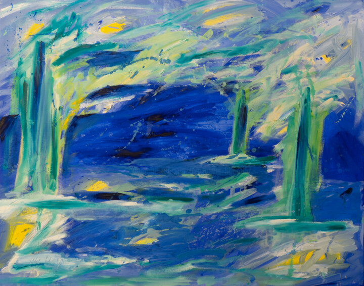 Blaues Feld 绘画, 31.5x39.4 in