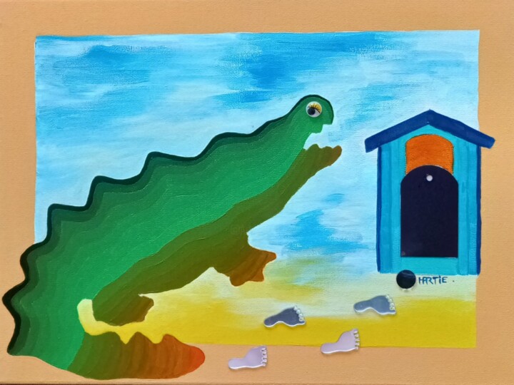 Crocodile 绘画, 11.8x15.8 in