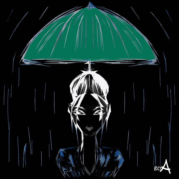 Girl and umbrella 数字艺术