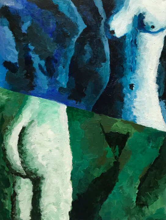 double act 绘画, 31.5x23.6 in