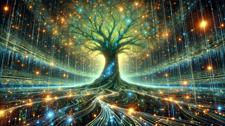 Digital Arts titled "Yggdrasil of the Al…" by Alberto Capitani, Original Artwork, AI generated image
