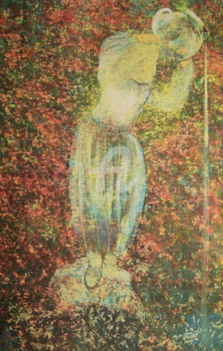 Dessin intitulée "THE SOURCE, dry pas…" par Jordan Diow, Œuvre d'art originale, Pastel