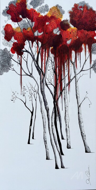 Énergie d'automne Painting, 39x15 in