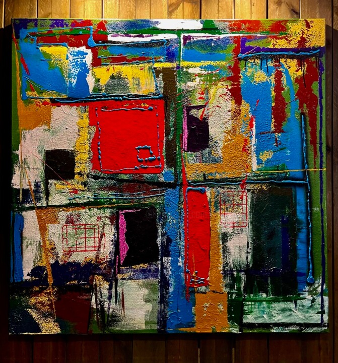 Peinture intitulée "''Safe burglary''" par Maris Vaivods, Œuvre d'art originale, Acrylique