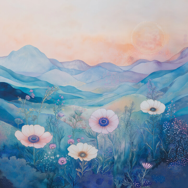 Wildflower Whispers at Dusk" Arte digitale