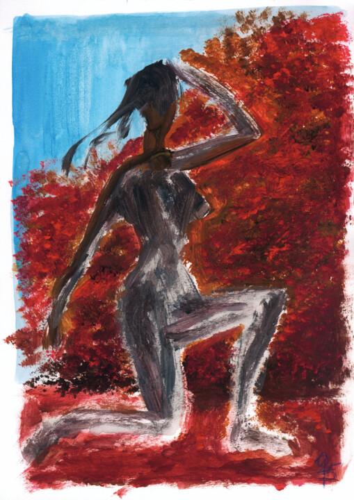 Vor Herbstfarben. 绘画, 11.6x8.3 in