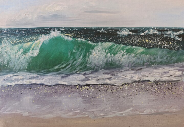 "Ocean Wave Seascape…" başlıklı Tablo Anna Lipatnikova tarafından, Orijinal sanat, Petrol