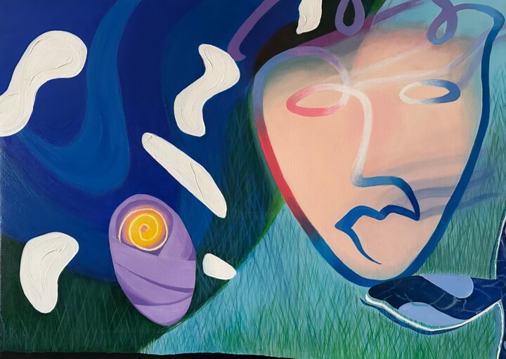 Mother’s cry 绘画, 27.6x19.7 in