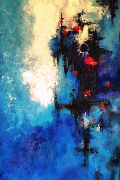 Painting titled "The Dream of the Se…" by Irina Moiseeva, Original Artwork, Acrylic Mounted on Wood Stretcher frame
