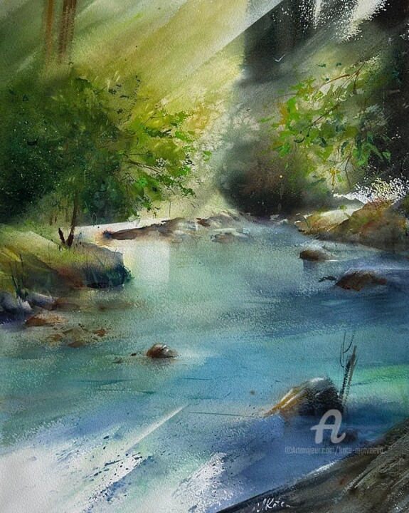 River in the forest Цифровое искусство