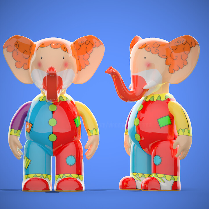Babolex clown classic colllection circus art toy 雕塑, 19.7x7.9 in
