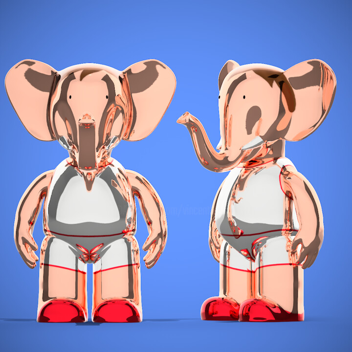 Babolex acrobate chrome collection circus art toy 雕塑, 19.7x7.9 in