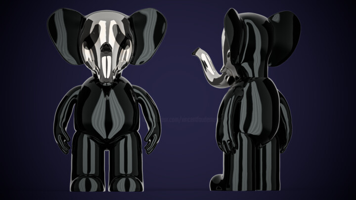 Babolex scream chrome collection horror art toy Escultura, 19,7x7,9 in