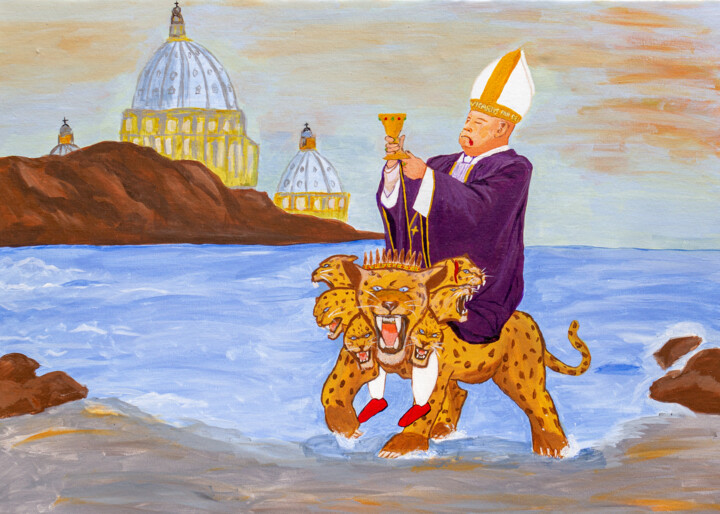 The Harlot of Babylon 绘画, 22.1x30.9 in