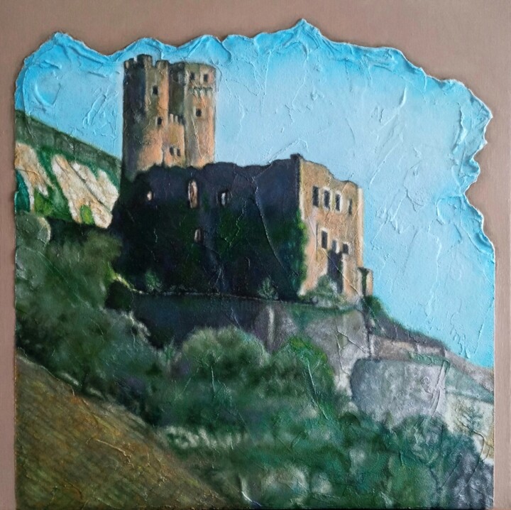 Peinture intitulée "Burgruine Ehrenfels" par Ievgeniia Albini, Œuvre d'art originale, Huile