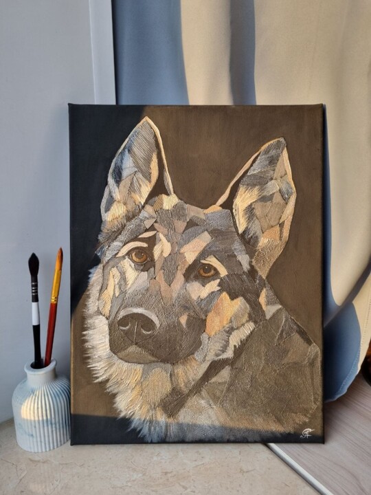 Овчарка 绘画, 15.8x11.8 in