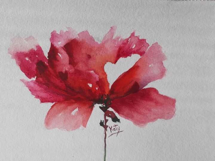 Peinture intitulée "Printemps 3" par Catherine Dufrene (Katy), Œuvre d'art originale, Aquarelle