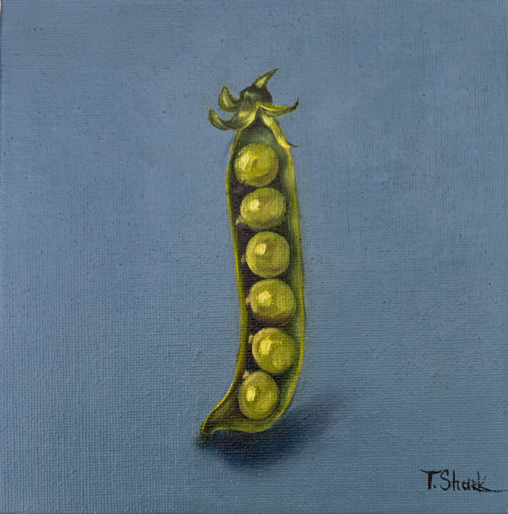 Green peas 绘画, 6.3x6.3 in