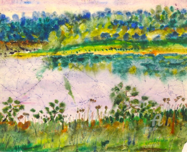 Пейзаж с рекой 绘画, 18.9x22.1 in