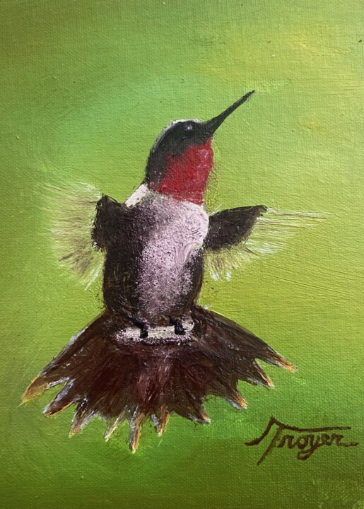 "Hummingbird" 绘画, 7x5 in