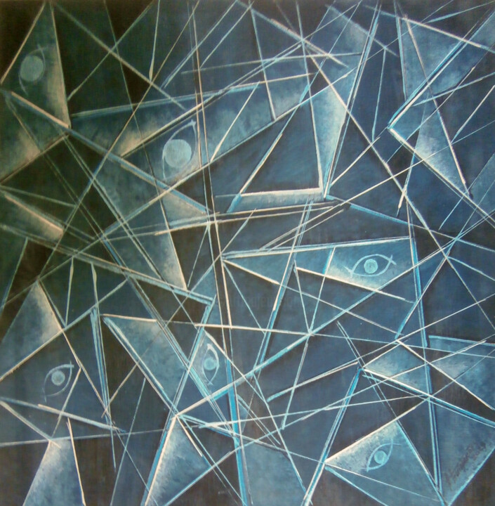 Abstrato cubista M22 绘画, 31.5x31.5 in