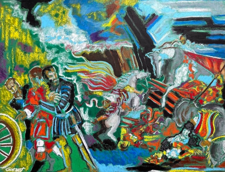 tintoret la bataille de montpellier enlèvement de saint Roch 图画, 19.7x25.6 in