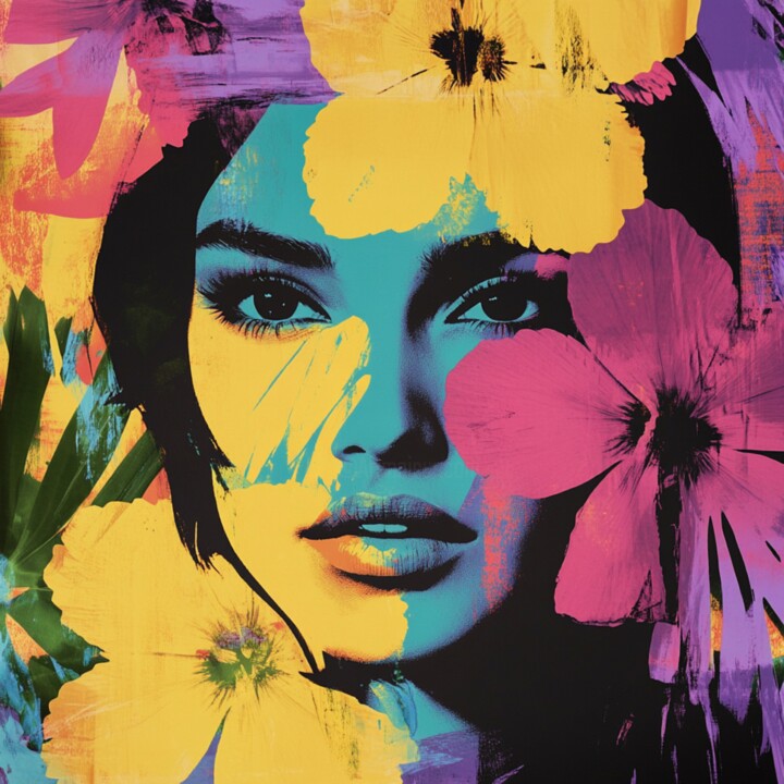 FLOWER SPRING POPART Pittura, 19,7x19,7 in