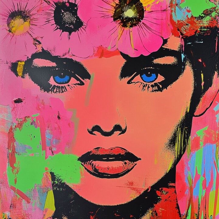 FLOWER POP Pittura, 19,7x19,7 in
