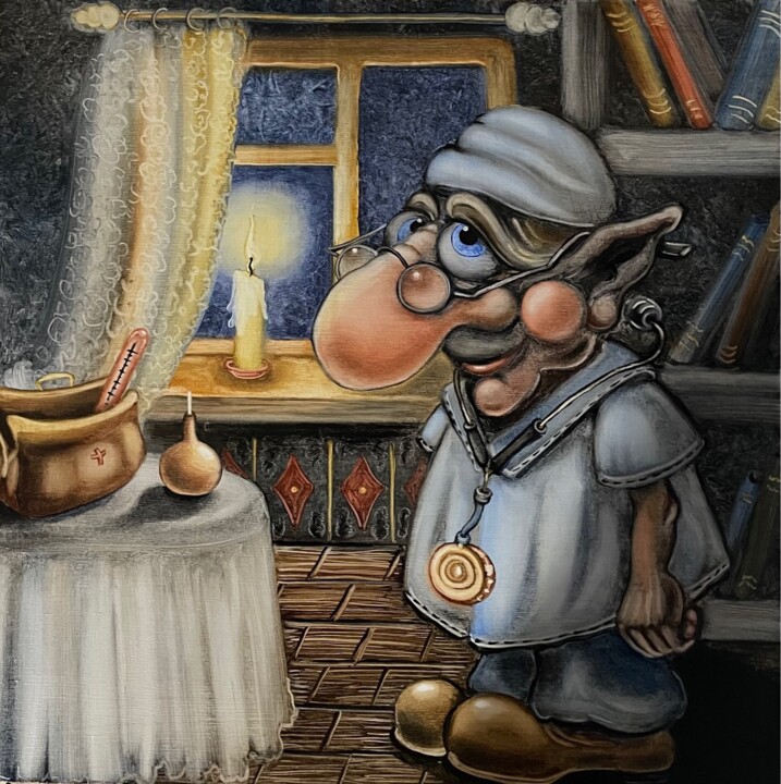 "Doctor" Schilderij, 23,6x23,6 in