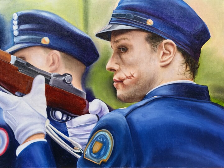 Joker: "Alien in the Line" Heath Ledger 30*40 绘画, 11.8x15.8 in