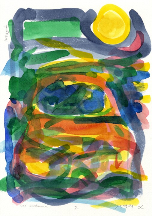 Auto/Selbster (150901.2) 绘画, 13.4x9.5 in