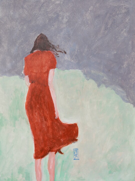 The wind 绘画, 15.8x11.8 in