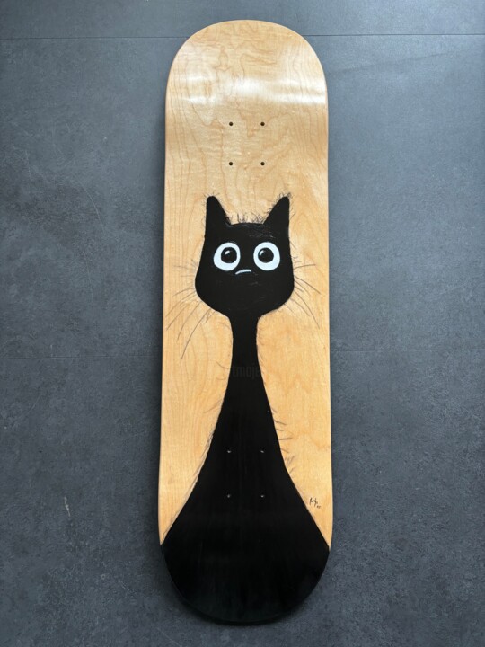 Chat noir solo 绘画, 32.7x8.3 in