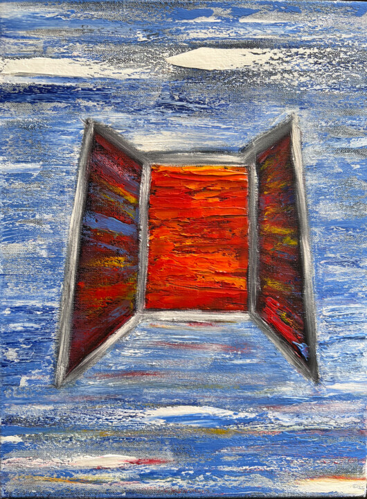Window to Mars 绘画, 15.8x11.8 in