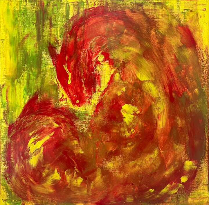Sleeping dragon 绘画, 19.7x19.7 in