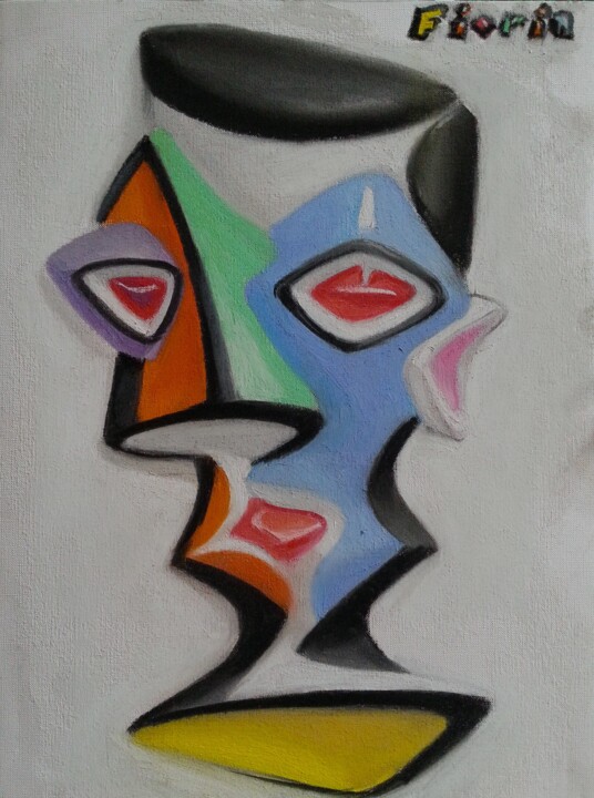 Tête d'homme ultra cubiste 3 图画, 15.8x11.8 in