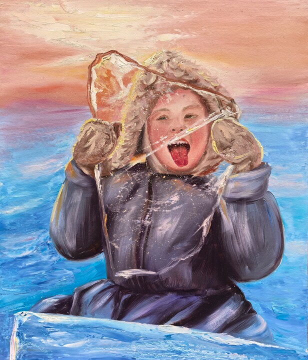Baikal in children's hands 绘画, 14x12 in