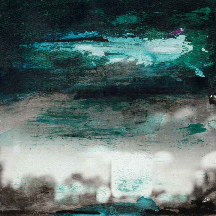 #323, acrylique sur toile, 25x25cm "droit devant" 绘画, 9.8x9.8 in