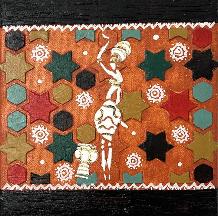 Africa. Women 3 Tablo, 7,9x7,9 in
