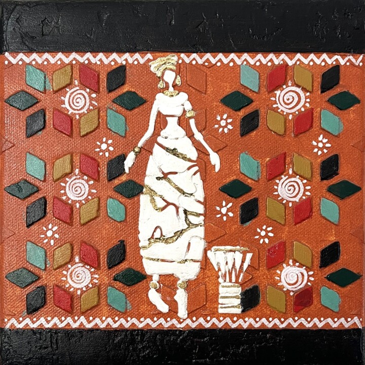 Africa. Women 4 Pintura, 7,9x7,9 in