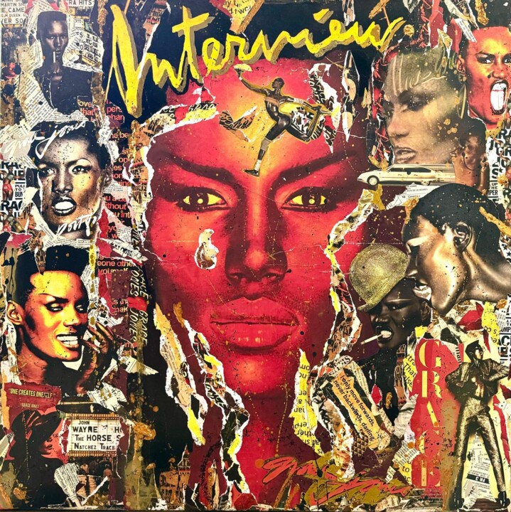 " Iconic Grace Jones " Collages, 31,5x31,5 in