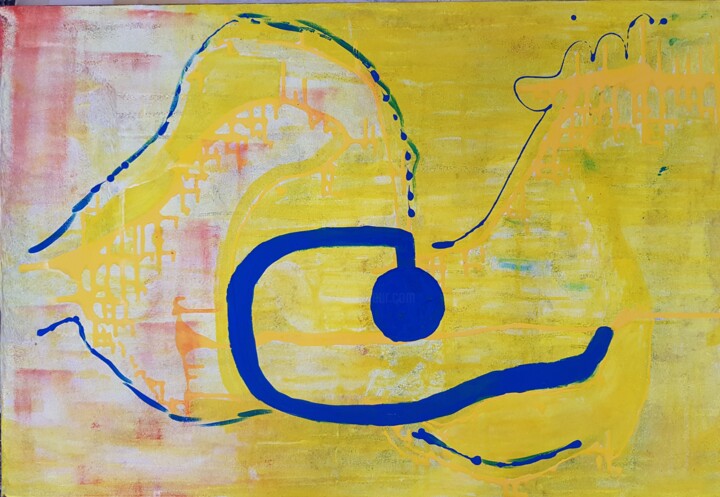 Painting titled "Folded  Back on Its…" by Paolo Cantù Gentili, Original Artwork, Acrylic Mounted on Wood Stretcher frame