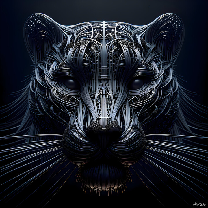 Futuristischer Panther – Digitale Cyberkunst 数字艺术