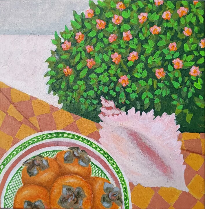 Schilderij getiteld "At The Sea" door Svetlana Ermolina, Origineel Kunstwerk, Acryl Gemonteerd op Frame voor houten brancard