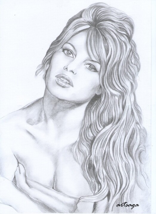 Brigitte Bardot 图画, 11.7x8.3 in